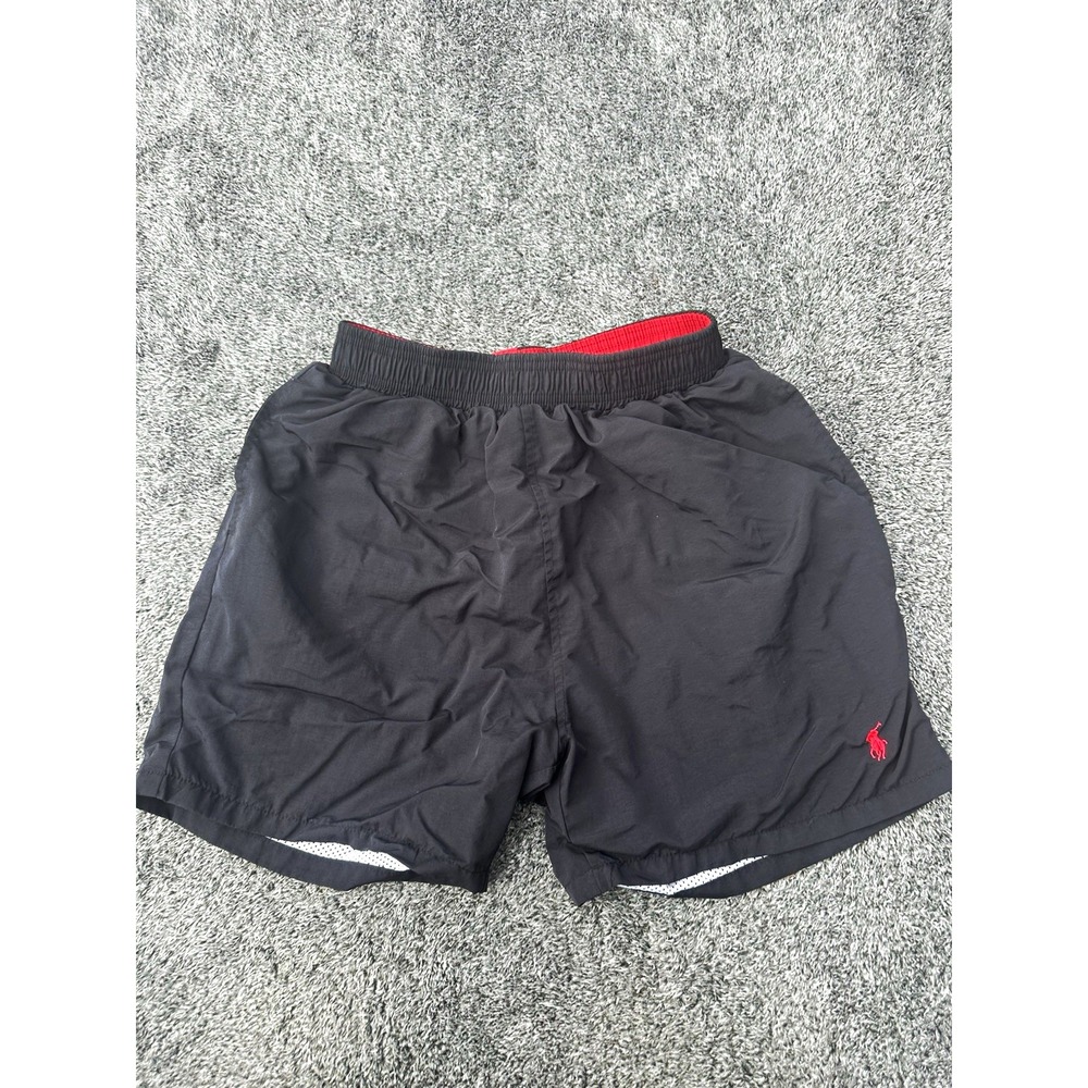 Polo Ralph Lauren Swim Trunks Mens Large Black Red Pony Mesh Lined Shorts